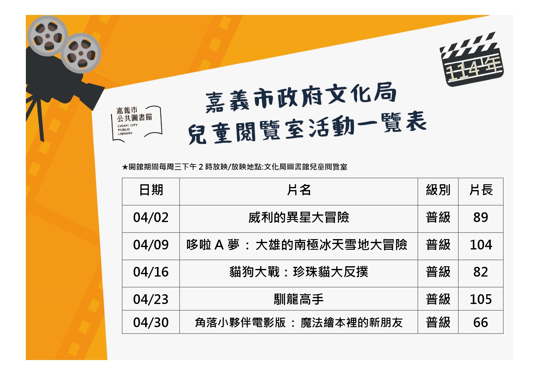 2025年04月文化圖兒童影片欣賞 